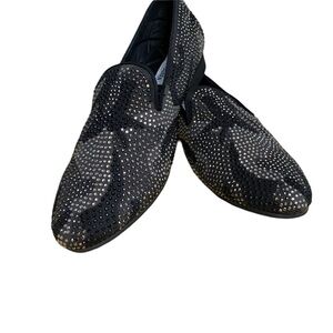 Steve Madden Black and Silver Perforated Flats